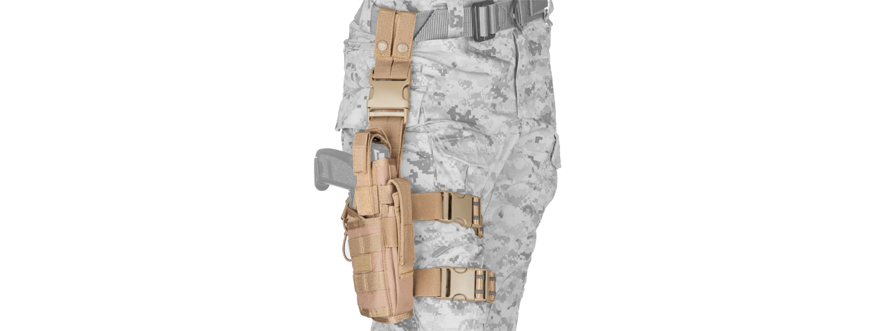 Lancer Tactical 600D Nylon Tornado Drop Leg Holster (Color: Coyote Brown) - Click Image to Close