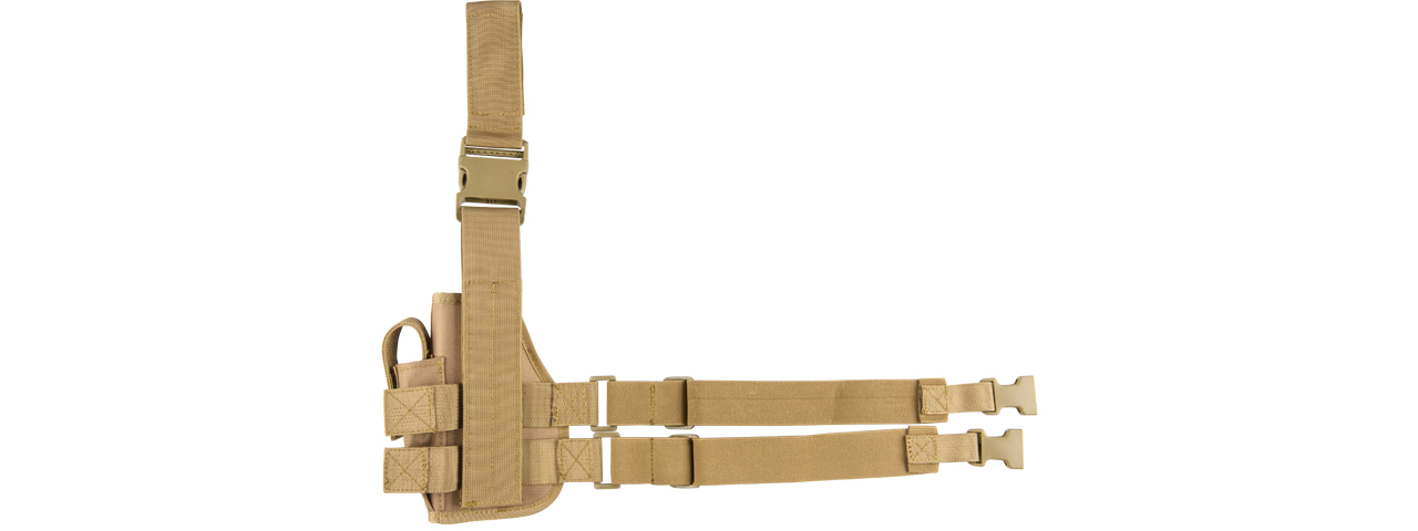 CA-323KN AIRSOFT NYLON DROP LEG HOLSTER (KHAKI) - Click Image to Close