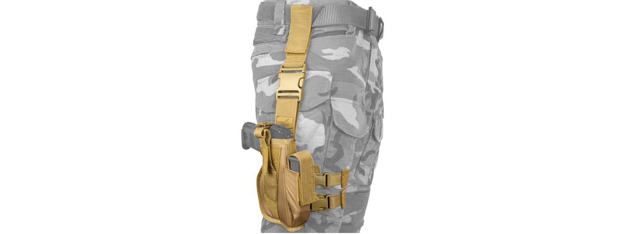 CA-323KN AIRSOFT NYLON DROP LEG HOLSTER (KHAKI)