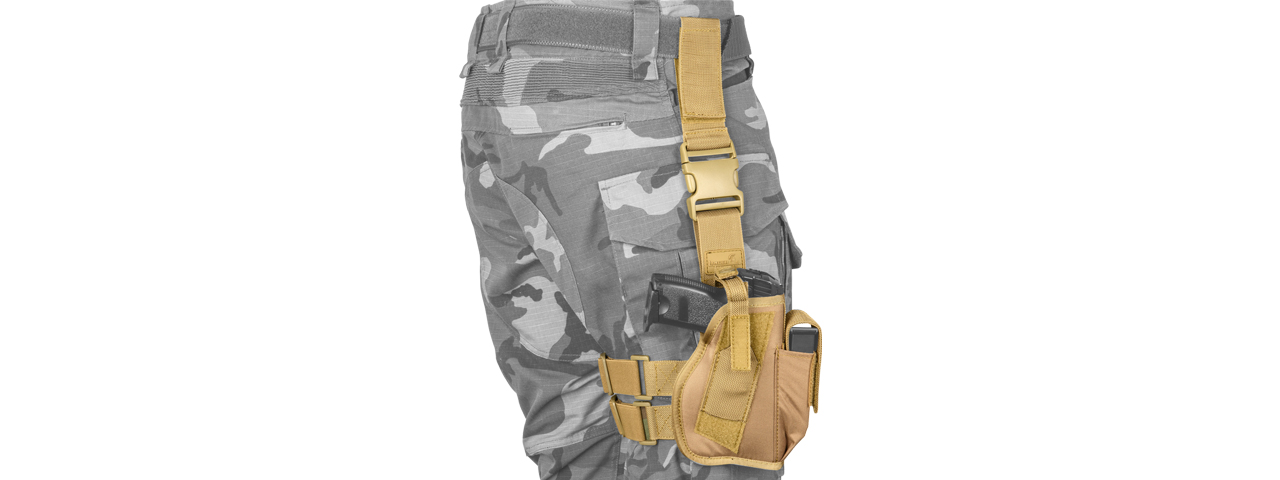 CA-323KN AIRSOFT NYLON DROP LEG HOLSTER (KHAKI) - Click Image to Close