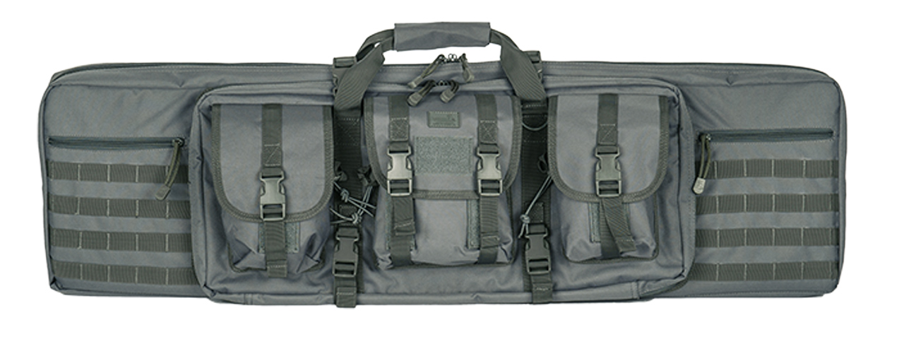 CA-343GY2 MOLLE 42" DOUBLE GUN BAG (GRAY) - Click Image to Close