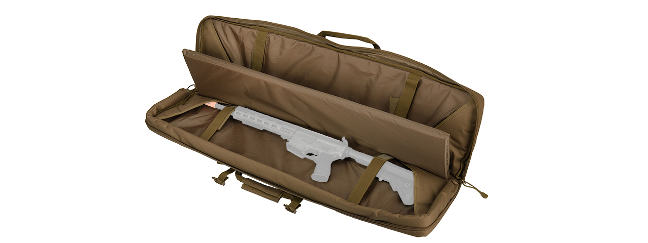 CA-343K2 LANCER TACTICAL MOLLE 42" DOUBLE GUN BAG (KHAKI) - Click Image to Close