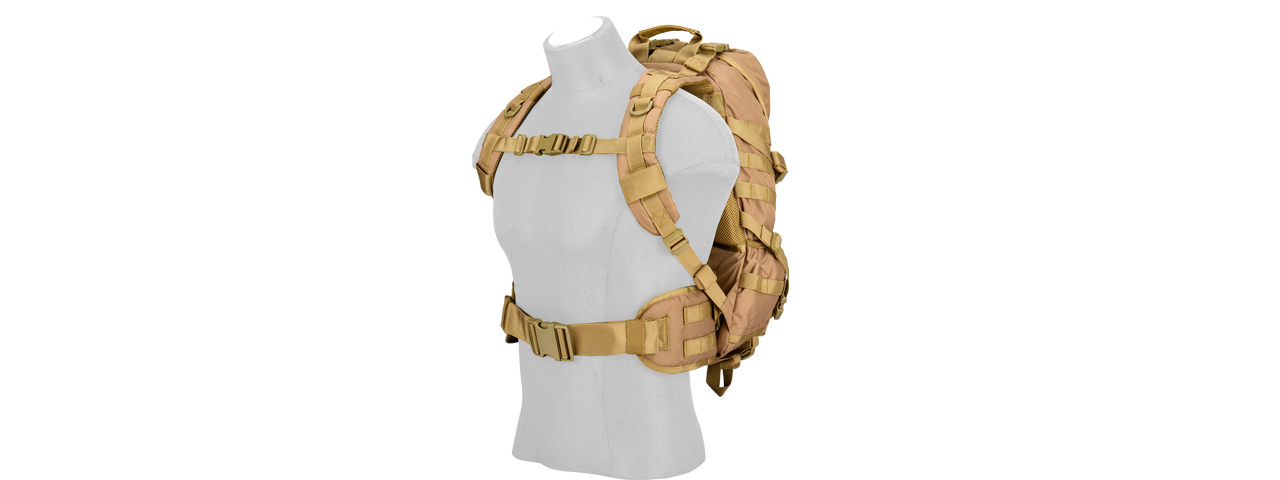 CA-353KN 600D NYLON EDC FAST MOLLE BACKPACK (KHAKI) - Click Image to Close