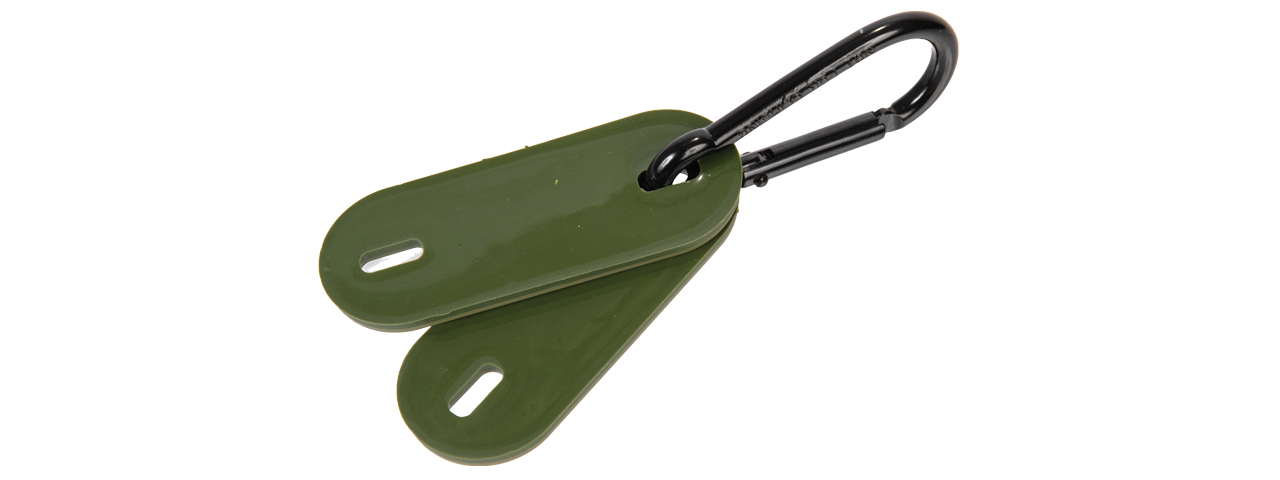 CA-5005 2-PIECE "A" BLOOD TYPE TAGS WITH CARABINER (OD GREEN) - Click Image to Close