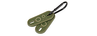 CA-5006 2-PIECE "O" BLOOD TYPE TAGS WITH CARABINER (OD GREEN)