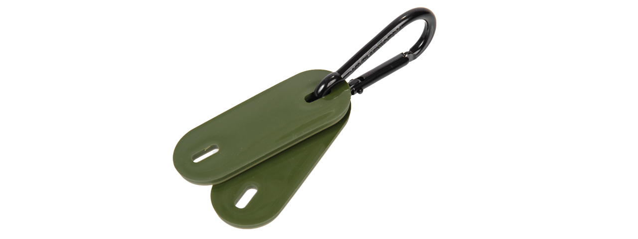 CA-5006 2-PIECE "O" BLOOD TYPE TAGS WITH CARABINER (OD GREEN)