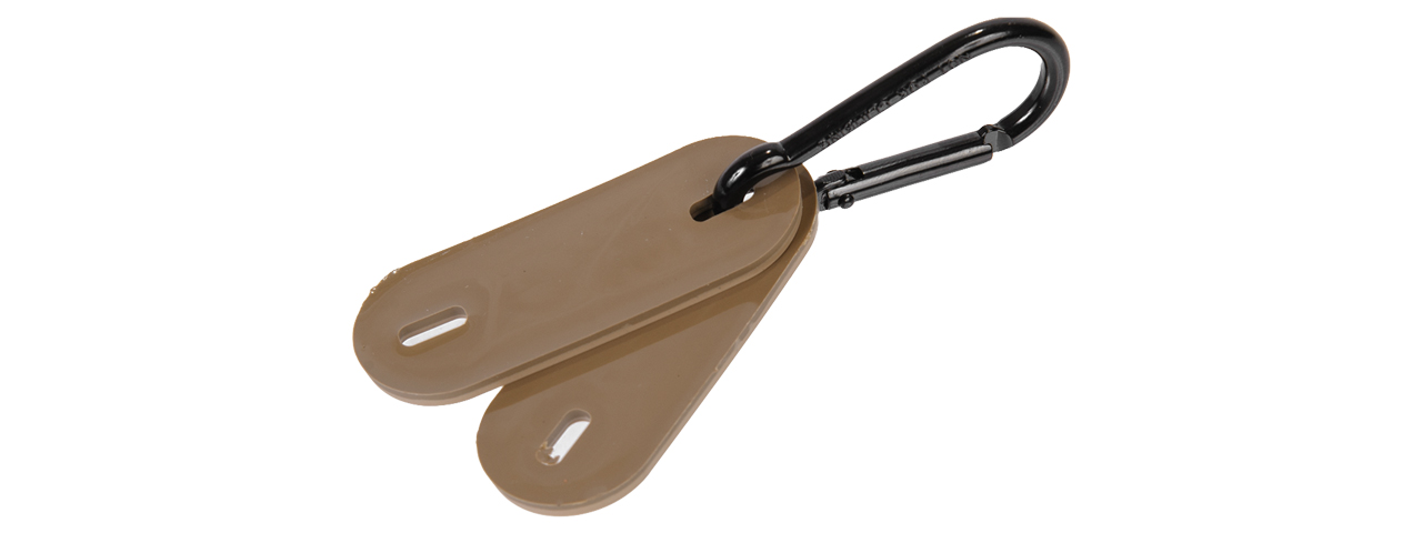 CA-5008 2-PIECE "O" BLOOD TYPE TAGS WITH CARABINER (TAN) - Click Image to Close