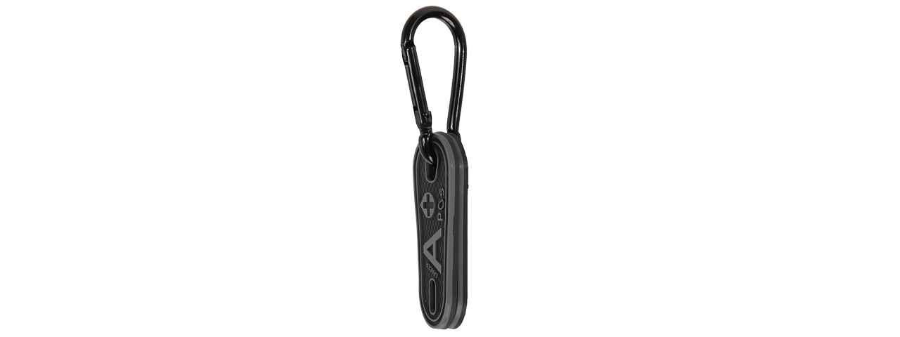 CA-5009 2-PIECE "A" BLOOD TYPE TAGS WITH CARABINER (BLACK) - Click Image to Close