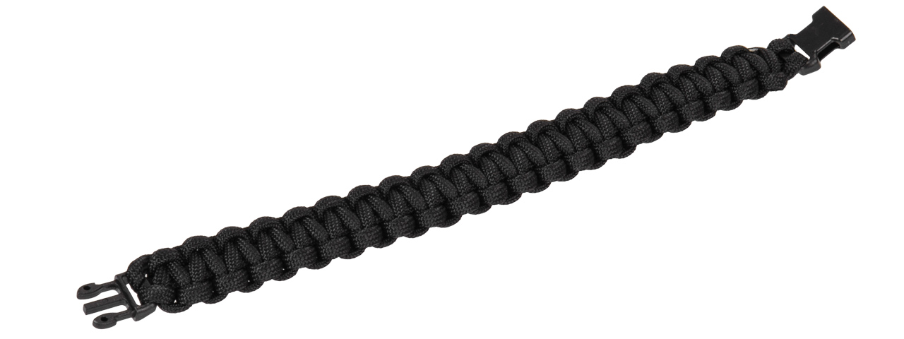 CA-5021 9-INCH PARACORD BRACELET W/ SMALL BUCKLE (BLACK)