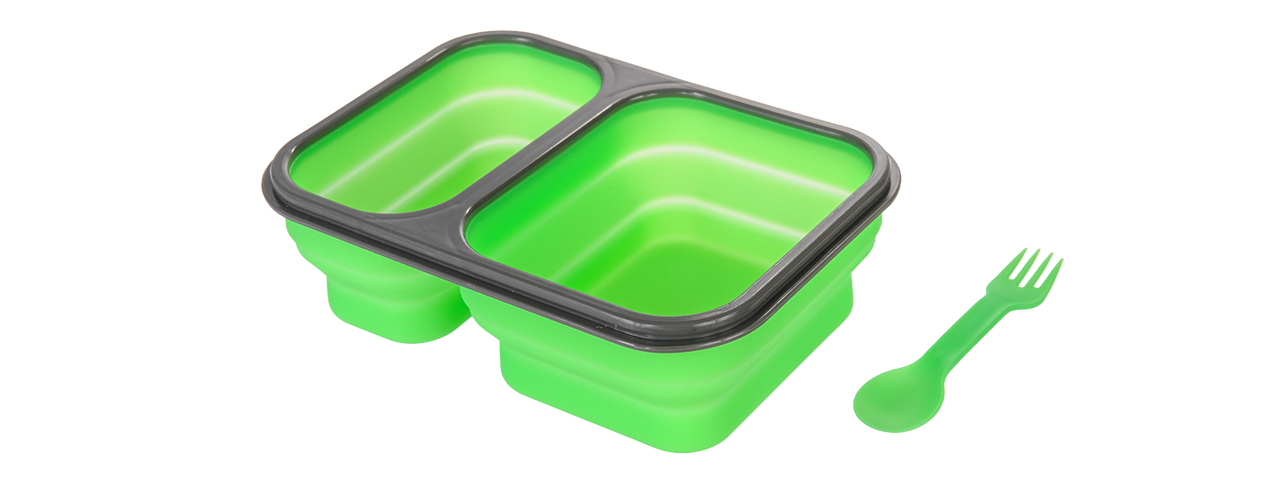 CA-5181 FOLDABLE SILICON MESS KIT (GREEN)