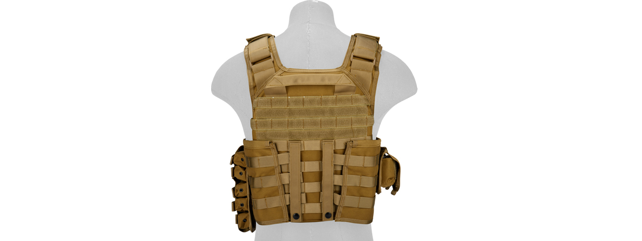 CA-8257DT Lancer Tactical Molle AK Tactical Vest (DE) - Click Image to Close