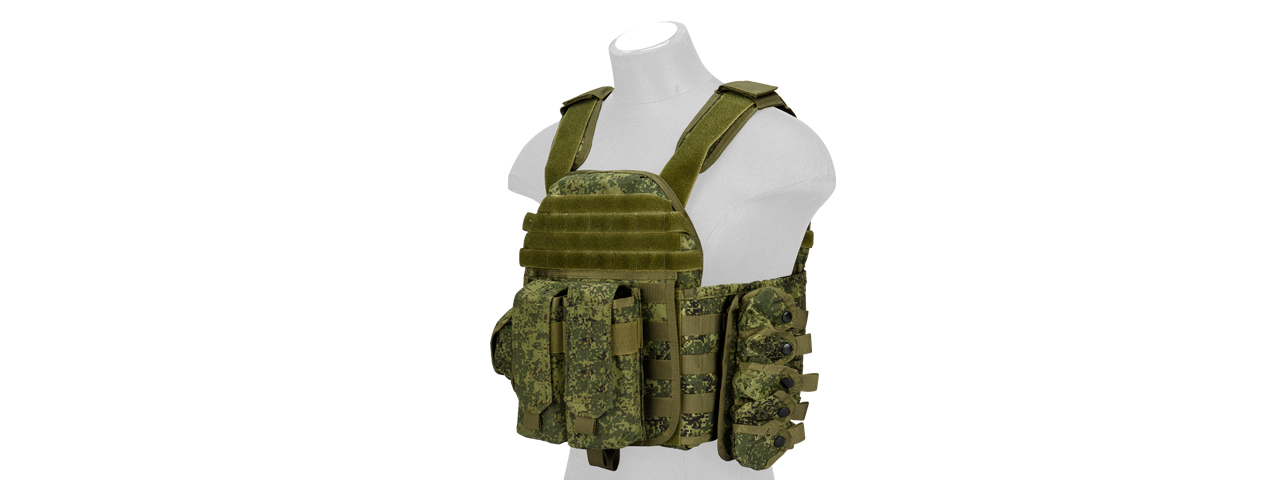 CA-8257FL Lancer Tactical Molle AK Tactical Vest (Digital Flora) - Click Image to Close