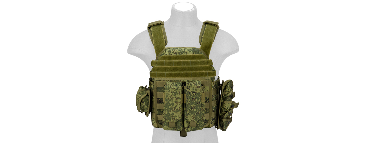 CA-8257FL Lancer Tactical Molle AK Tactical Vest (Digital Flora) - Click Image to Close