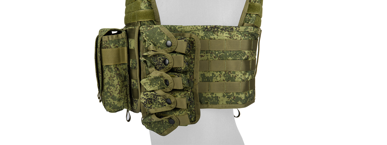 CA-8257FL Lancer Tactical Molle AK Tactical Vest (Digital Flora) - Click Image to Close