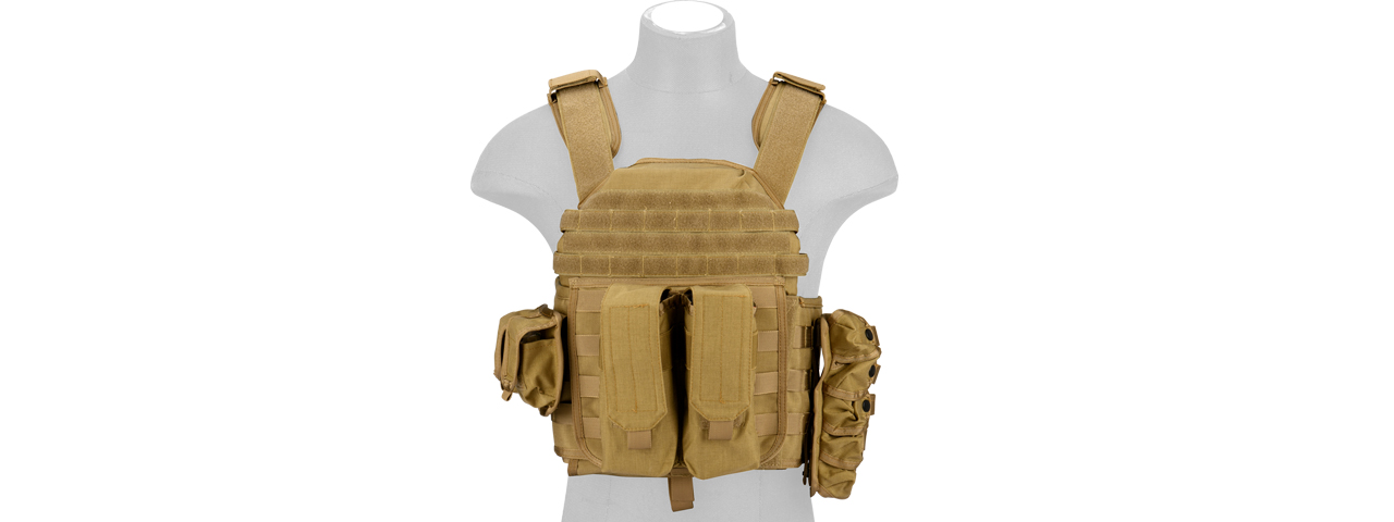 CA-8257LT Lancer Tactical Molle AK Tactical Vest (Tan)