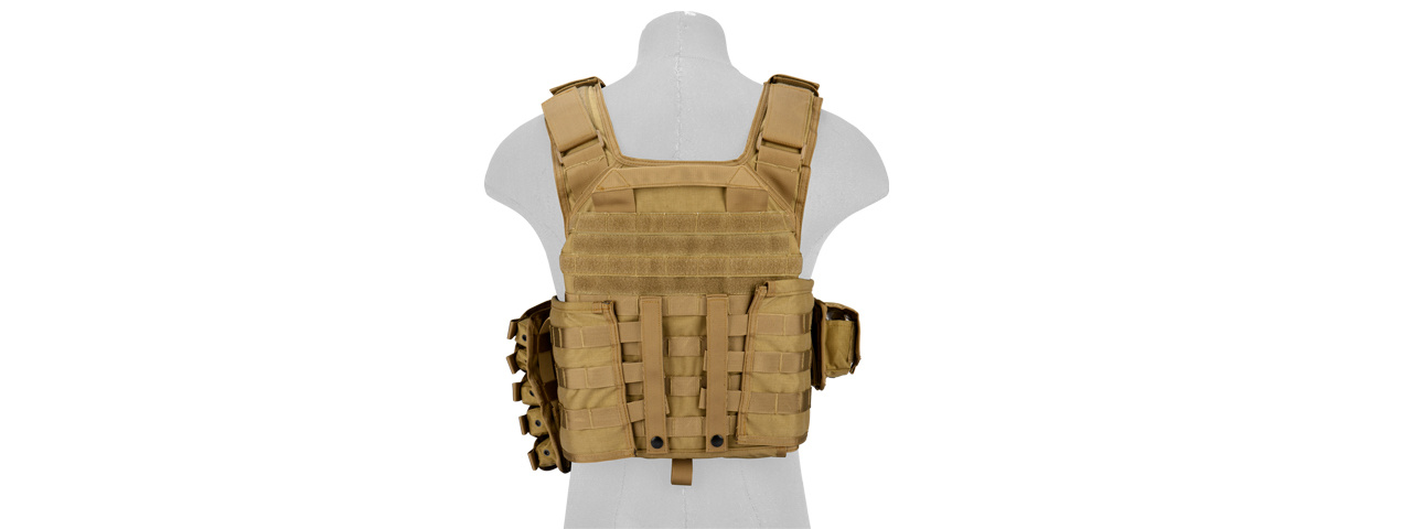 CA-8257LT Lancer Tactical Molle AK Tactical Vest (Tan) - Click Image to Close