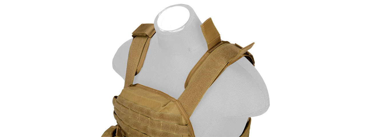 CA-8257LT Lancer Tactical Molle AK Tactical Vest (Tan) - Click Image to Close