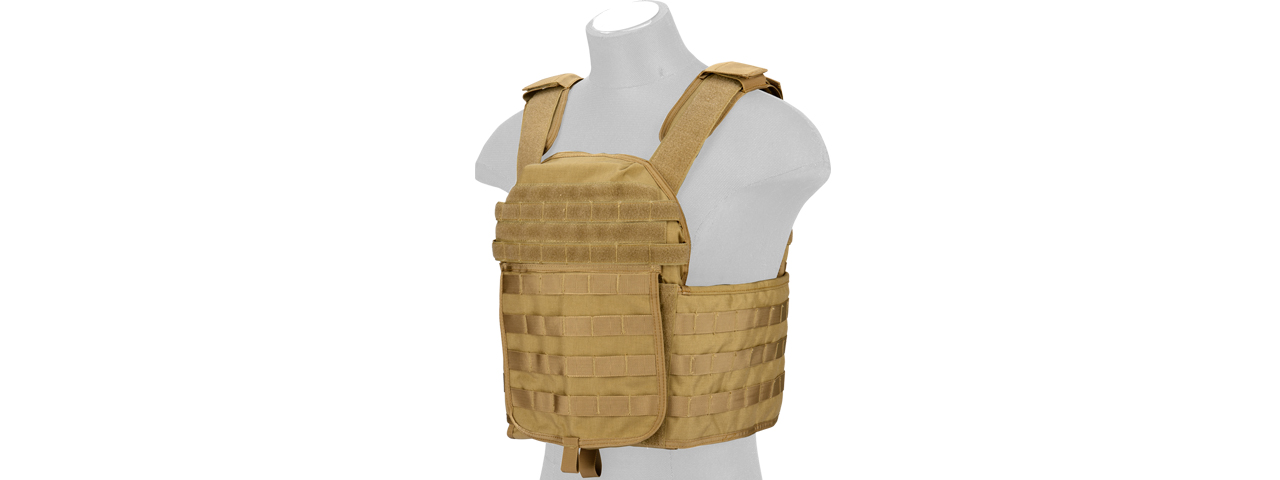 CA-8257LT Lancer Tactical Molle AK Tactical Vest (Tan) - Click Image to Close