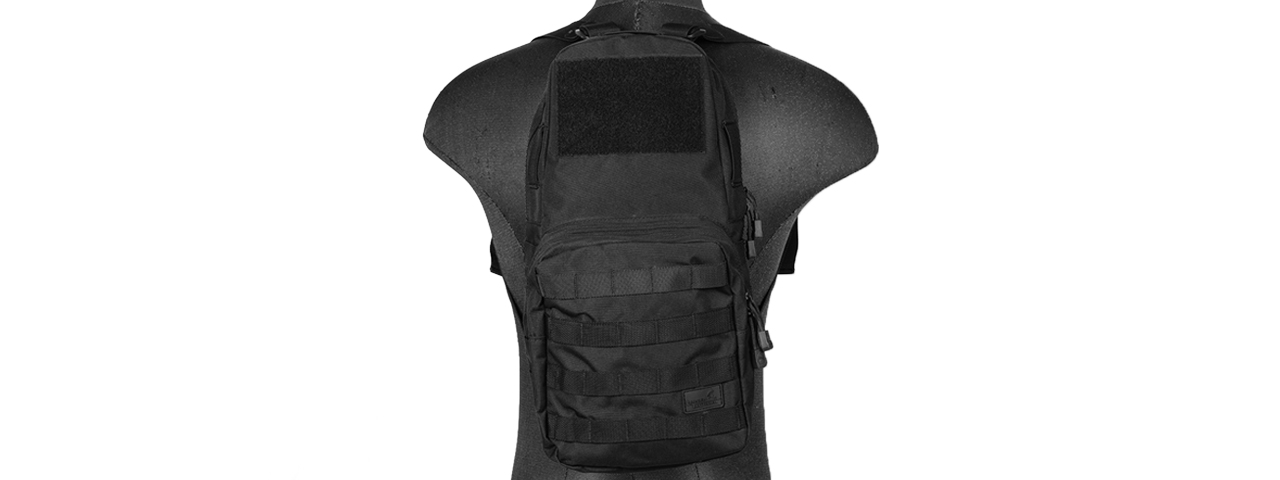 Lancer Tactical 600D Nylon Airsoft Molle Hydration Backpack (Color: Black) - Click Image to Close