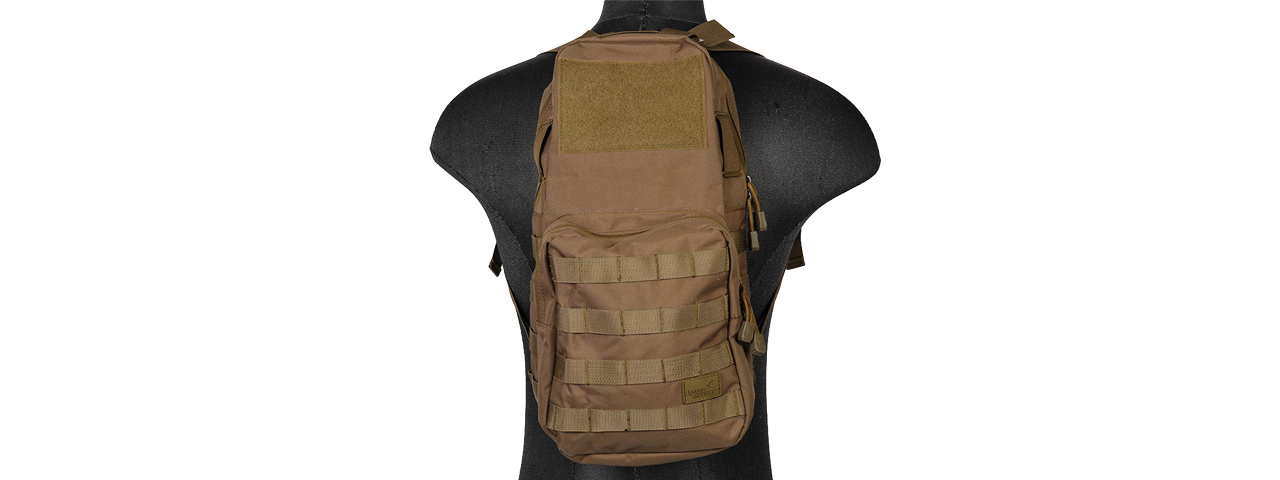 Lancer Tactical 600D Nylon Airsoft Molle Hydration Backpack (Color: Khaki) - Click Image to Close