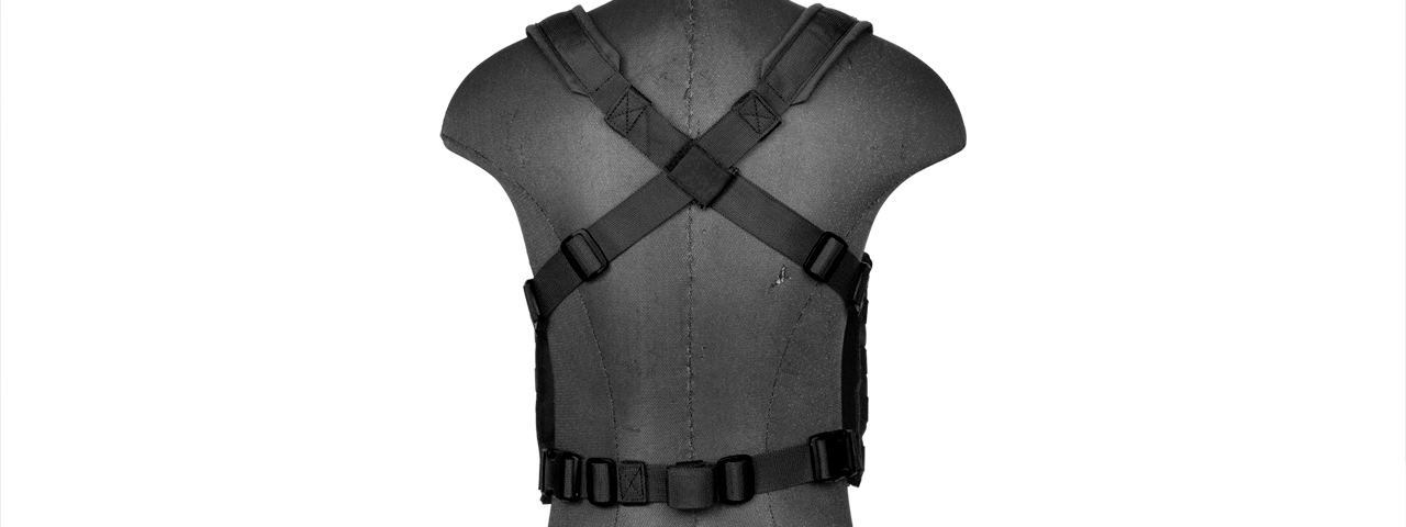 CA-882B LIGHTWEIGHT CHEST RIG W/ CONCEALED MAGAZINE POUCH (BLACK) - Click Image to Close