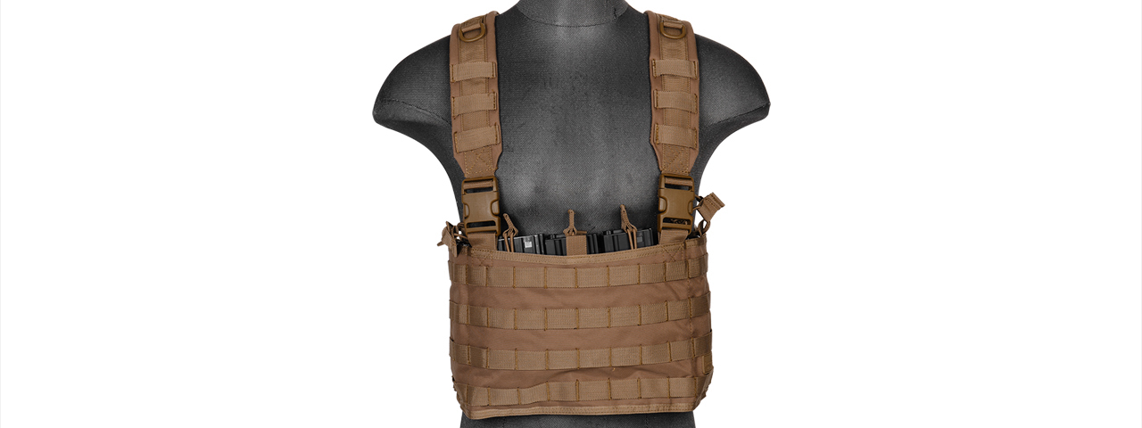 CA-882K LIGHTWEIGHT CHEST RIG W/ CONCEALED MAGAZINE POUCH (KHAKI) - Click Image to Close