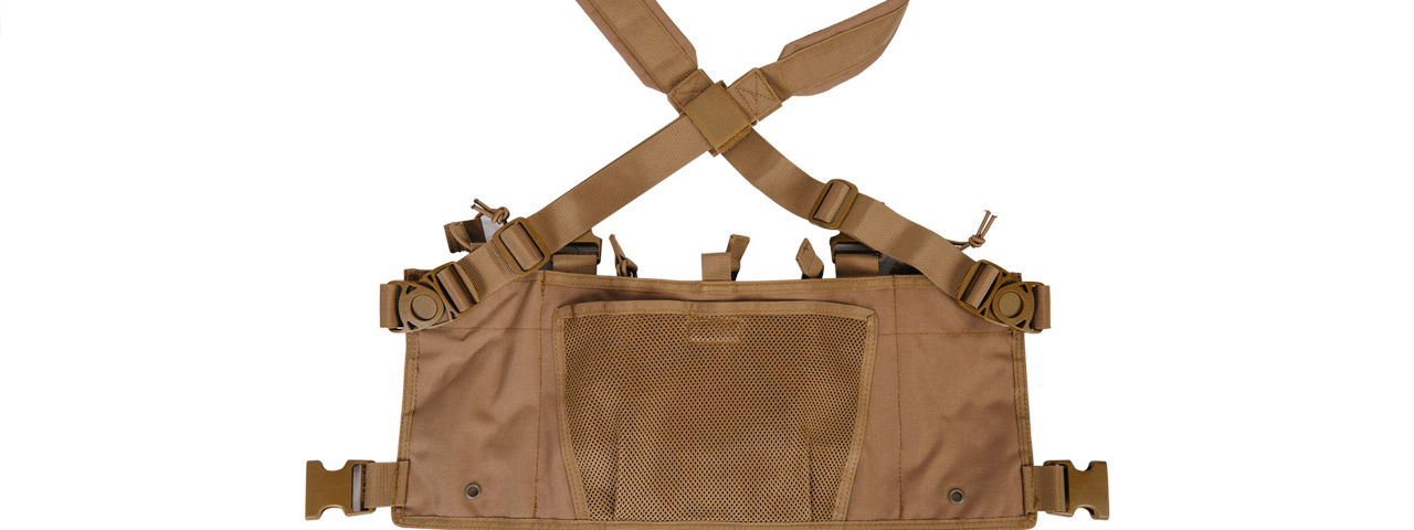 CA-882K LIGHTWEIGHT CHEST RIG W/ CONCEALED MAGAZINE POUCH (KHAKI) - Click Image to Close