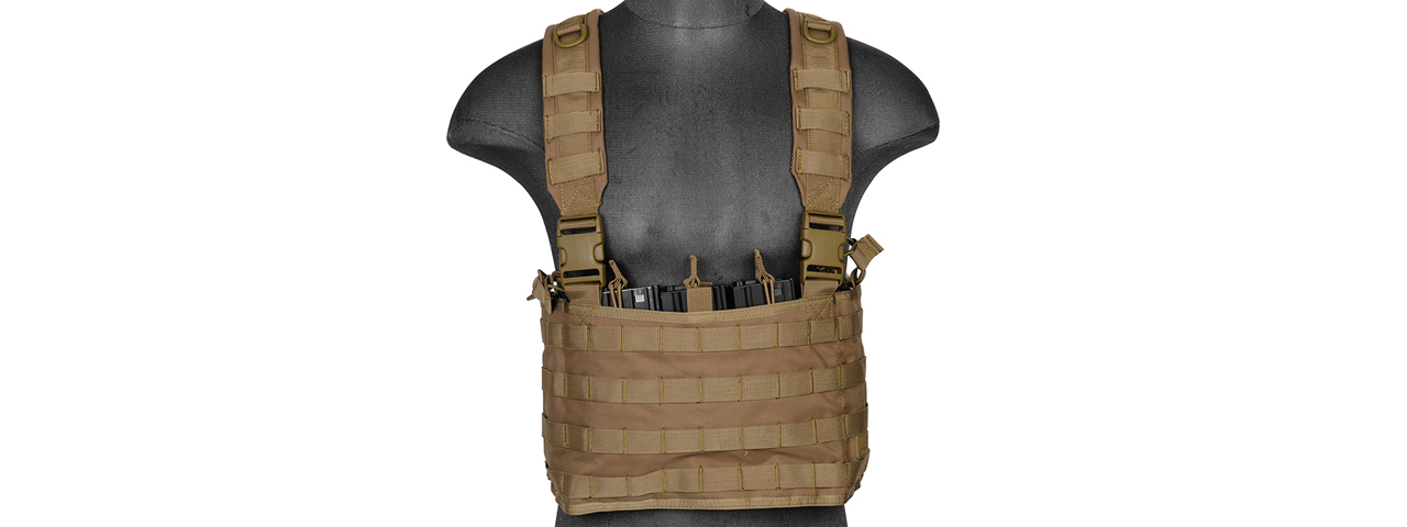 CA-882T LIGHTWEIGHT CHEST RIG W/ CONCEALED MAGAZINE POUCH (TAN) - Click Image to Close