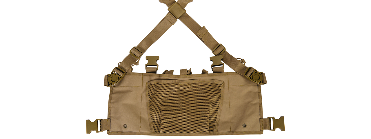 CA-882T LIGHTWEIGHT CHEST RIG W/ CONCEALED MAGAZINE POUCH (TAN) - Click Image to Close