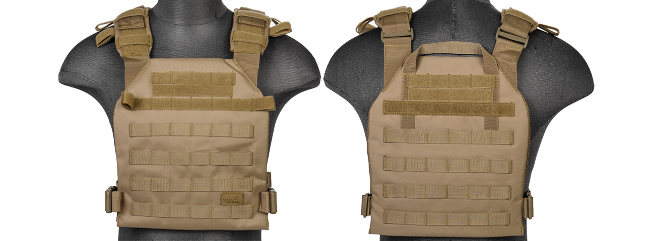 Lancer Tactical Polyester QR Lightweight Tactical Vest (Color: Tan)