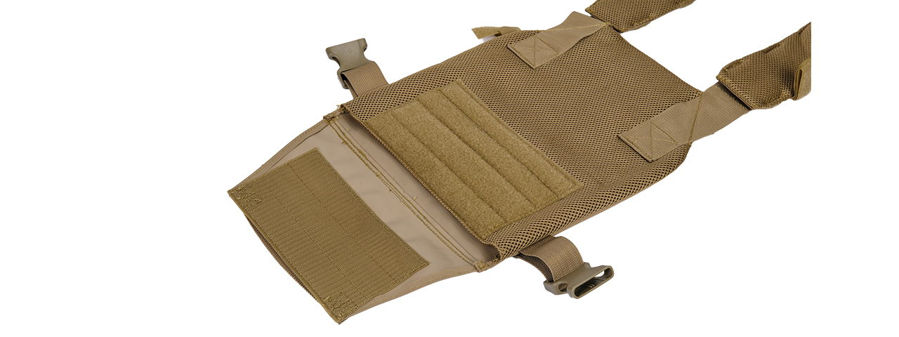 Lancer Tactical Polyester QR Lightweight Tactical Vest (Color: Tan) - Click Image to Close