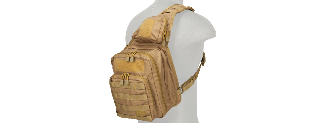 Lancer Tactical Airsoft Messenger Utility Shoulder Bag (Color: Coyote Brown) - Click Image to Close