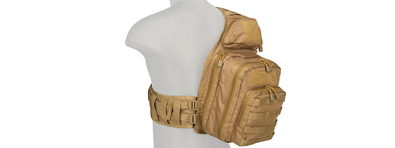 Lancer Tactical Airsoft Messenger Utility Shoulder Bag (Color: Coyote Brown) - Click Image to Close