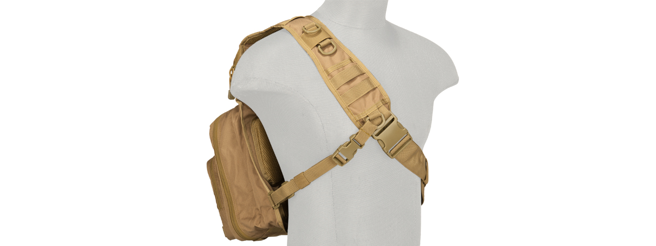 Lancer Tactical Airsoft Messenger Utility Shoulder Bag (Color: Coyote Brown) - Click Image to Close