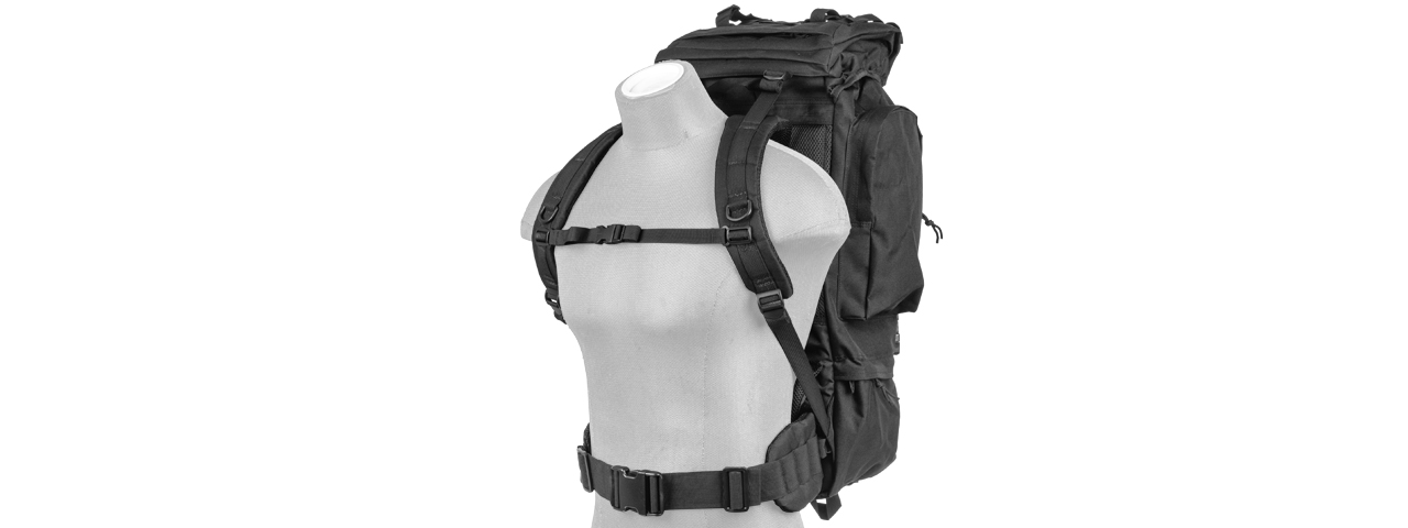 CA-L108B 65L WATERPROOF OUTDOOR TRAIL BACKPACK (BK) - Click Image to Close