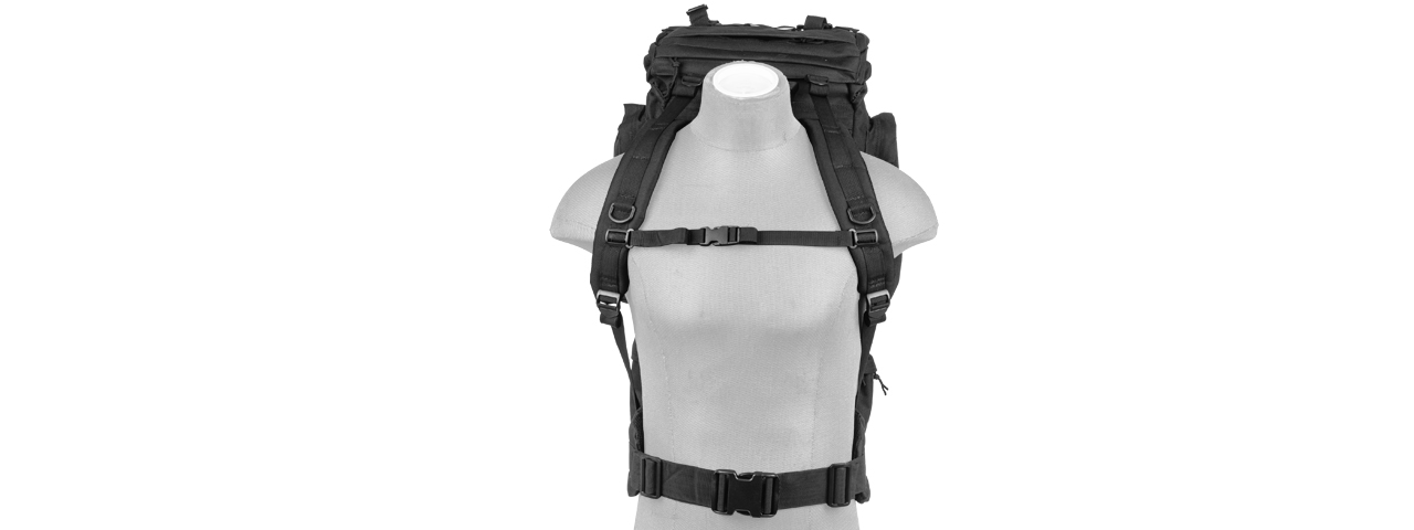 CA-L108B 65L WATERPROOF OUTDOOR TRAIL BACKPACK (BK) - Click Image to Close