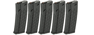 D-HM1VB HEXMAG LICENSED AIRSOFT MAG 120RDS (BK), 5 PCS PACK