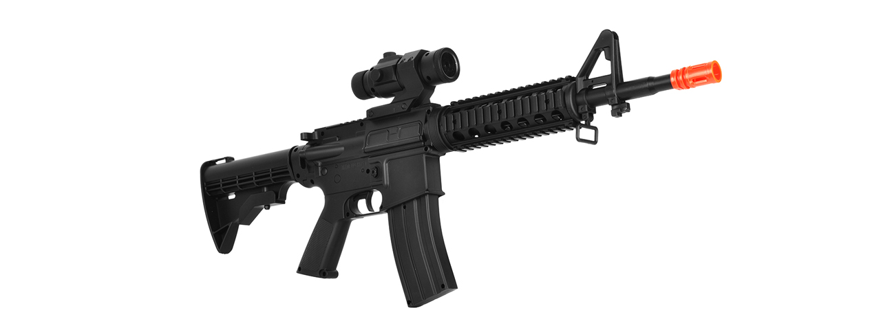 WELL D99 LPEG FULL-AUTO M4 RIS AEG AIRSOFT RIFLE W/ MOCK SCOPE (BLACK)