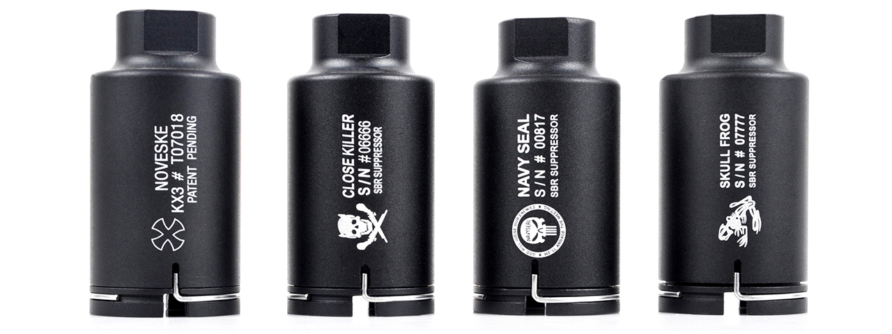 EX156SB M4 MINI VERSION FLASH HIDER, SKULL FROG (BK)