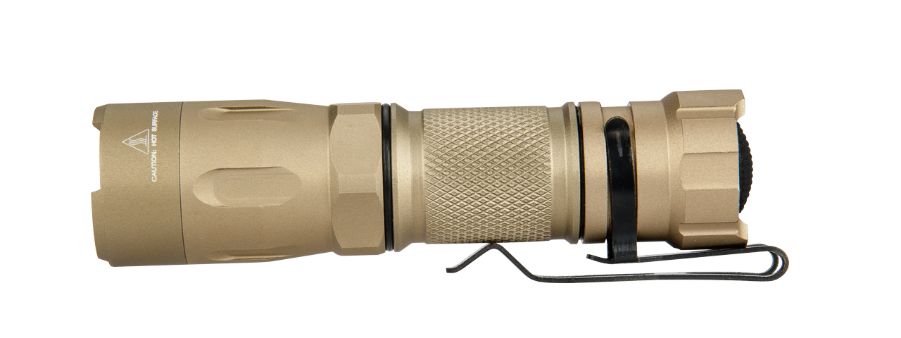 OPSMEN TACTICAL 800-LUMEN STROBE FLASHLIGHT - TAN - Click Image to Close