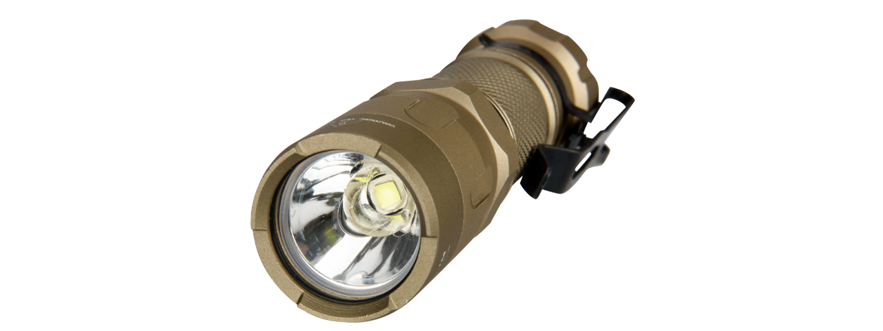 OPSMEN TACTICAL 800-LUMEN STROBE FLASHLIGHT - TAN