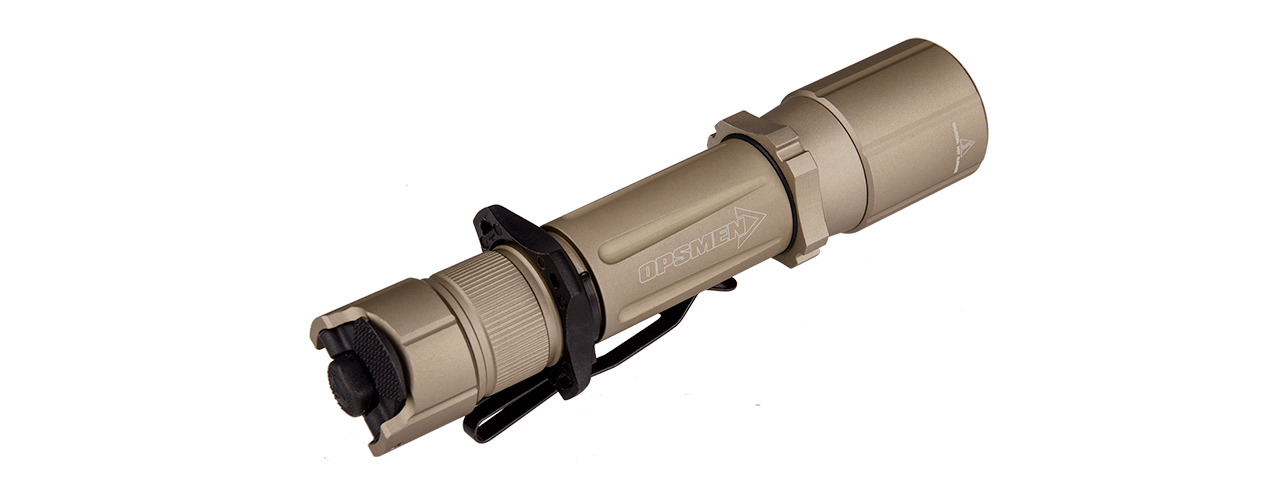 OPSMEN TACTICAL 1000-LUMEN STROBE FLASHLIGHT - TAN - Click Image to Close