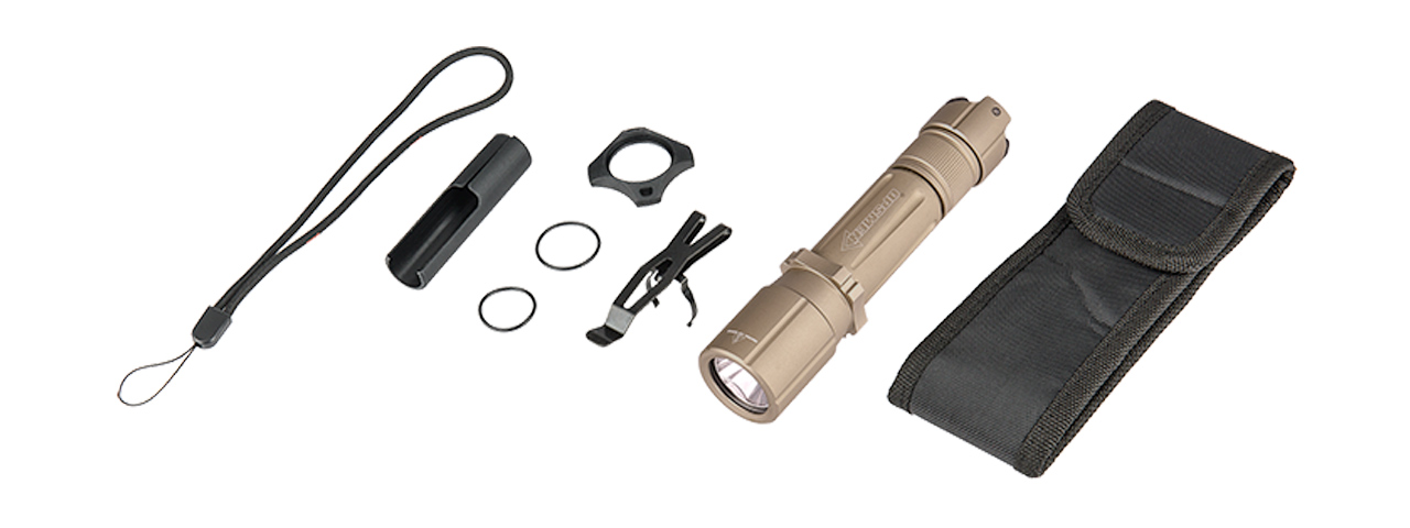 OPSMEN TACTICAL 1000-LUMEN STROBE FLASHLIGHT - TAN