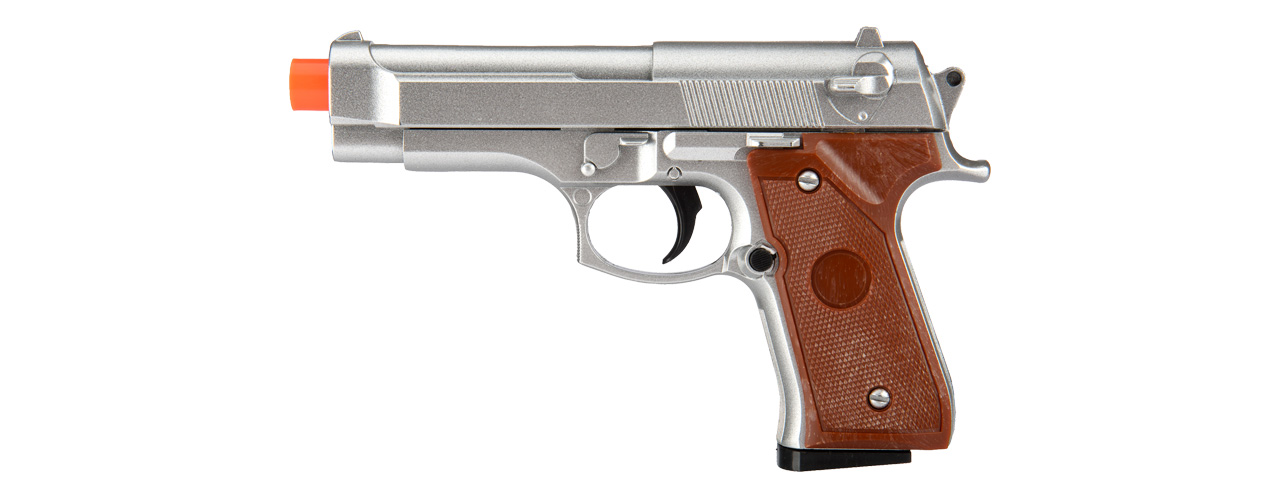 G22MS Metal Spring-Loaded Pistol (Silver) - Click Image to Close