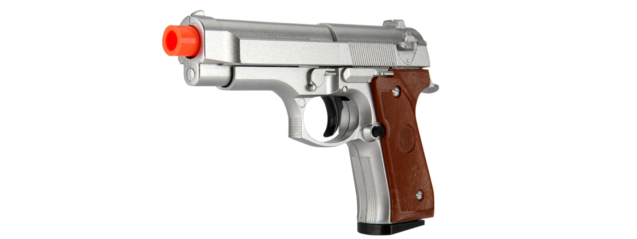 G22MS Metal Spring-Loaded Pistol (Silver) - Click Image to Close