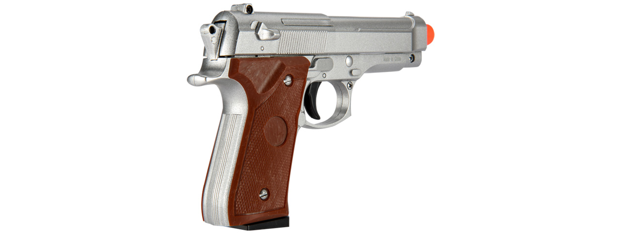 G22MS Metal Spring-Loaded Pistol (Silver) - Click Image to Close