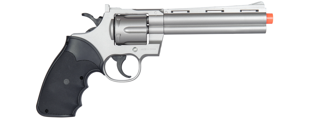 G36S UK Arms Spring Revolver Pistol (Silver) - Click Image to Close