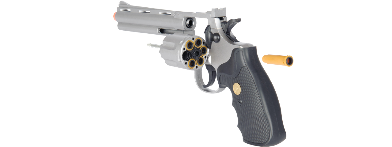 G36S UK Arms Spring Revolver Pistol (Silver) - Click Image to Close