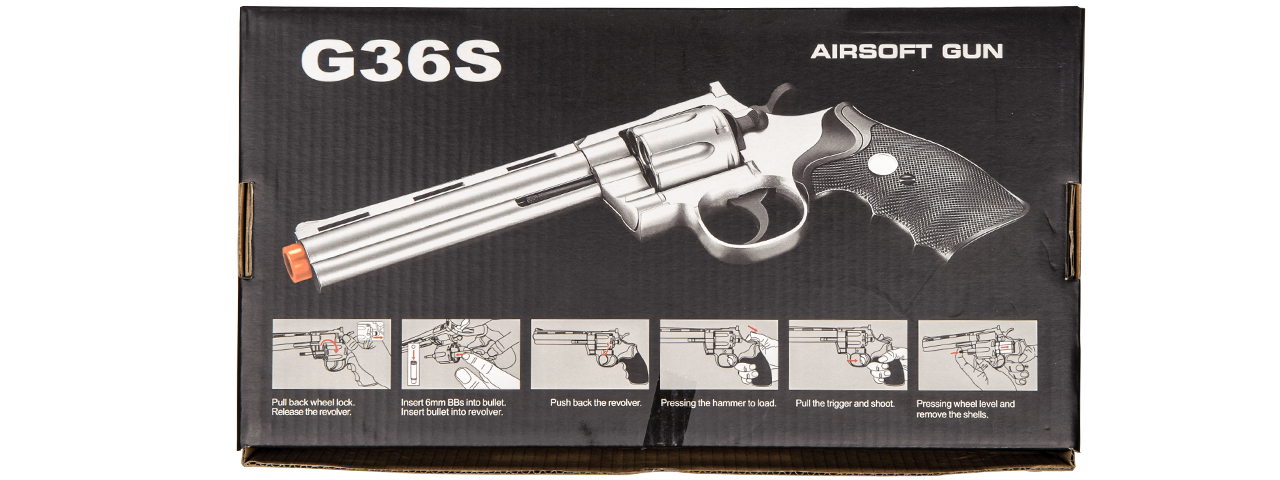 G36S UK Arms Spring Revolver Pistol (Silver)