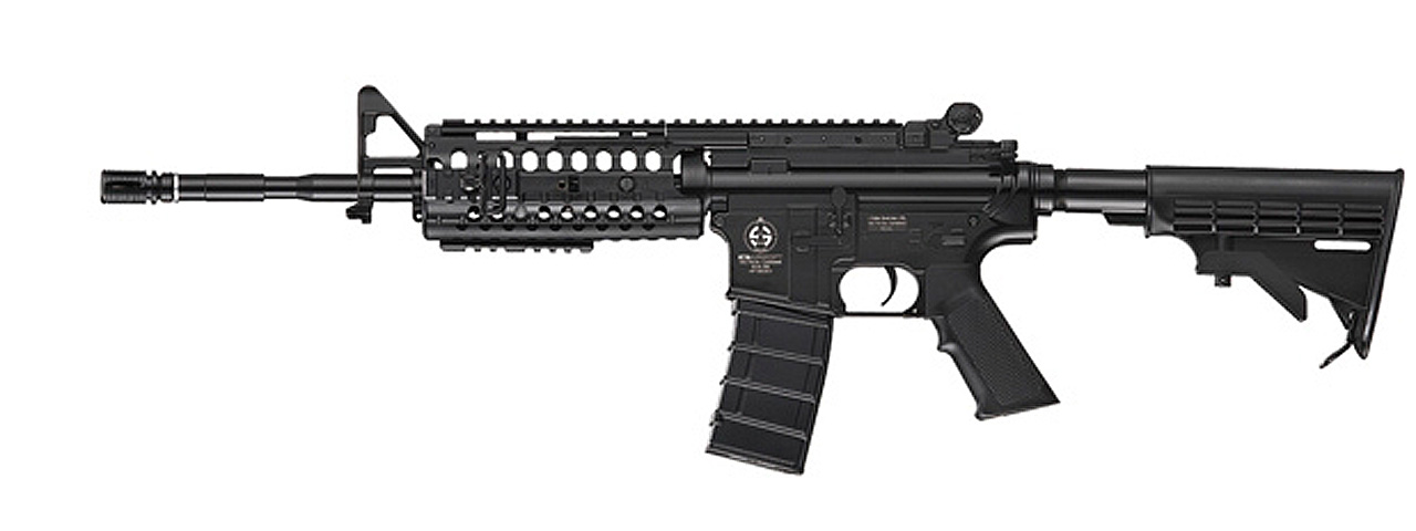 M4 S.I.R. AEG RIFLE W/ RETRACTABLE STOCK - NO BATT+CHGR (BLACK) - Click Image to Close